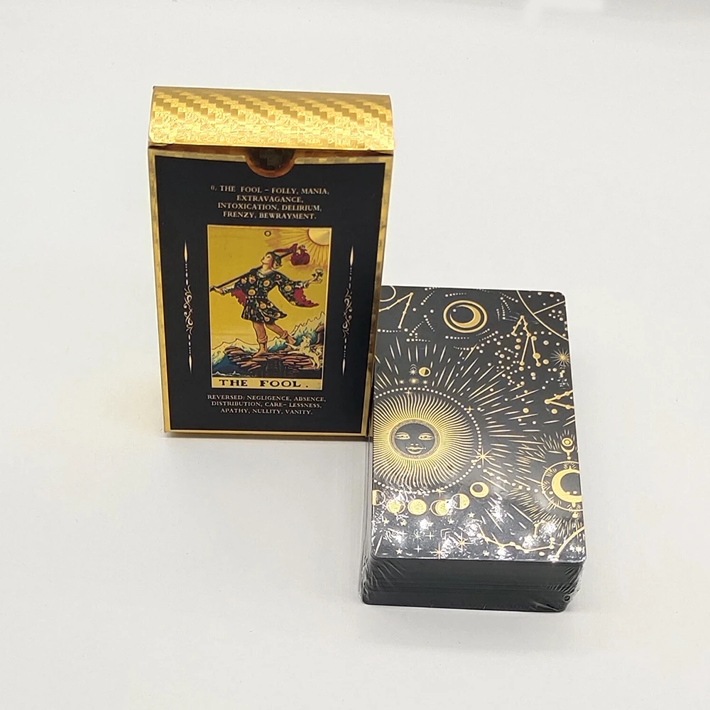New Plastic Rider Waite Tarot Hot Stamping Gold Foil Tarot Exquisite Board Game Divination Cards For Collection