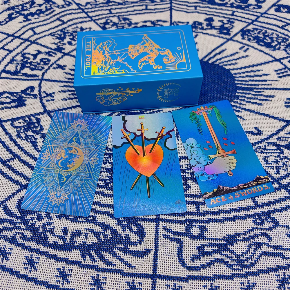 New Plastic Rider Waite Tarot Hot Stamping Gold Foil Tarot Exquisite Board Game Divination Cards For Collection
