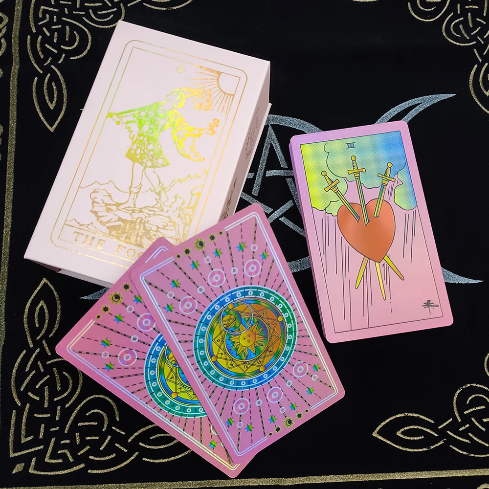 New Plastic Rider Waite Tarot Hot Stamping Gold Foil Tarot Exquisite Board Game Divination Cards For Collection
