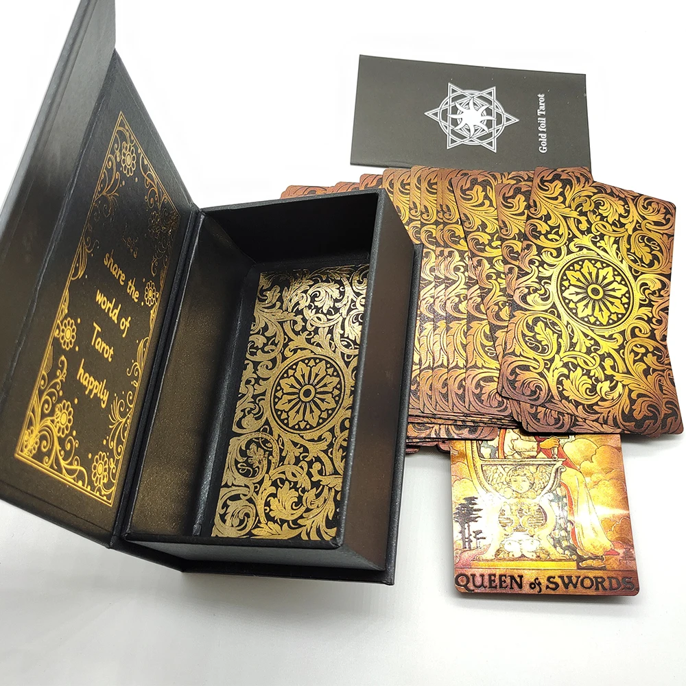 New Plastic Rider Waite Tarot Hot Stamping Gold Foil Tarot Exquisite Board Game Divination Cards For Collection New Plastic Rider Waite Tarot Hot Stamping Gold Foil Tarot Exquisite Board Game Divination Cards For Collection