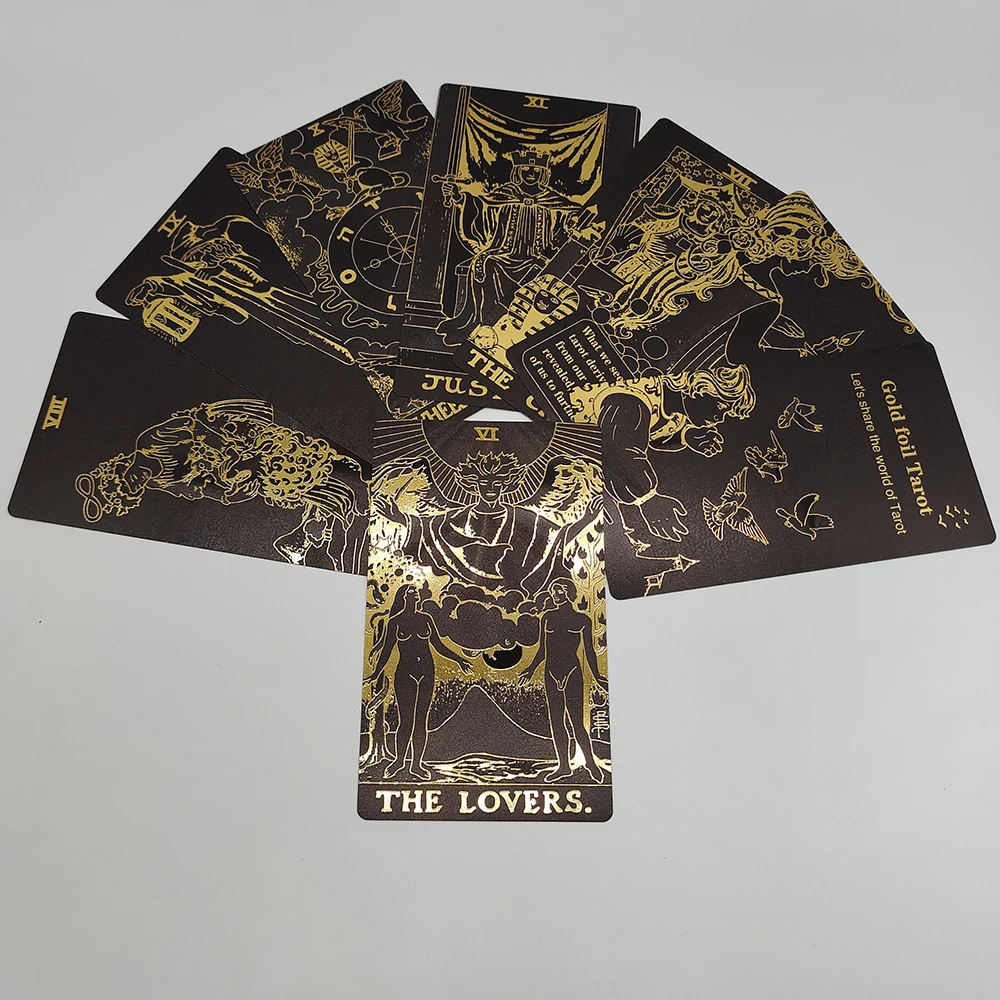New Plastic Rider Waite Tarot Hot Stamping Gold Foil Tarot Exquisite Board Game Divination Cards For Collection