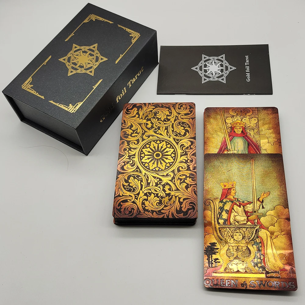 New Plastic Rider Waite Tarot Hot Stamping Gold Foil Tarot Exquisite Board Game Divination Cards For Collection New Plastic Rider Waite Tarot Hot Stamping Gold Foil Tarot Exquisite Board Game Divination Cards For Collection