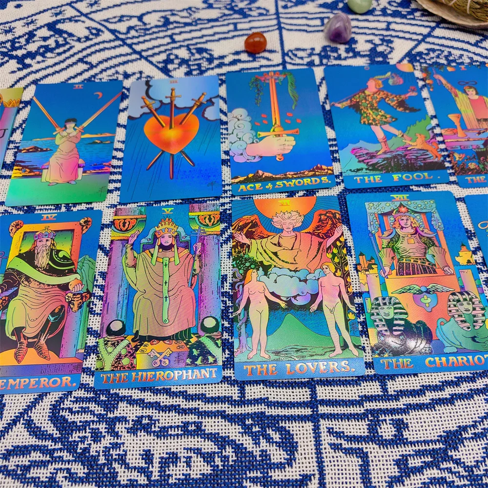 New Plastic Rider Waite Tarot Hot Stamping Gold Foil Tarot Exquisite Board Game Divination Cards For Collection