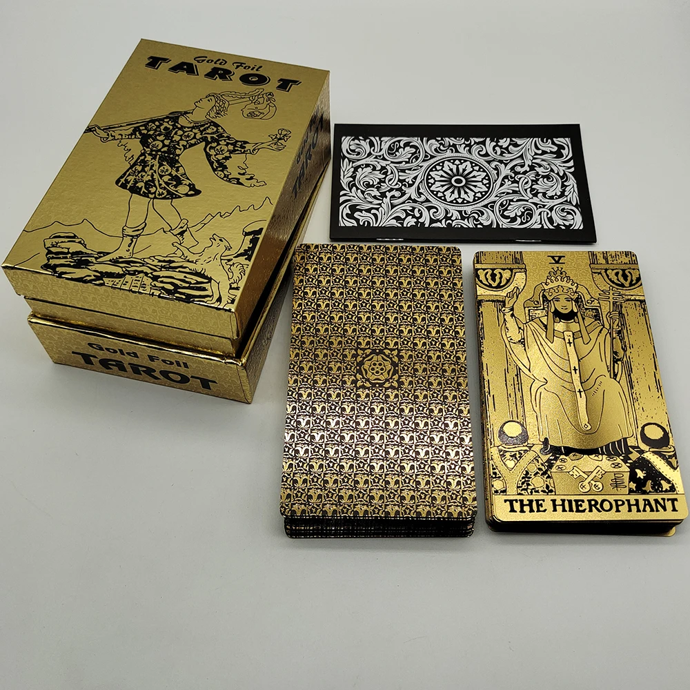 New Plastic Rider Waite Tarot Hot Stamping Gold Foil Tarot Exquisite Board Game Divination Cards For Collection