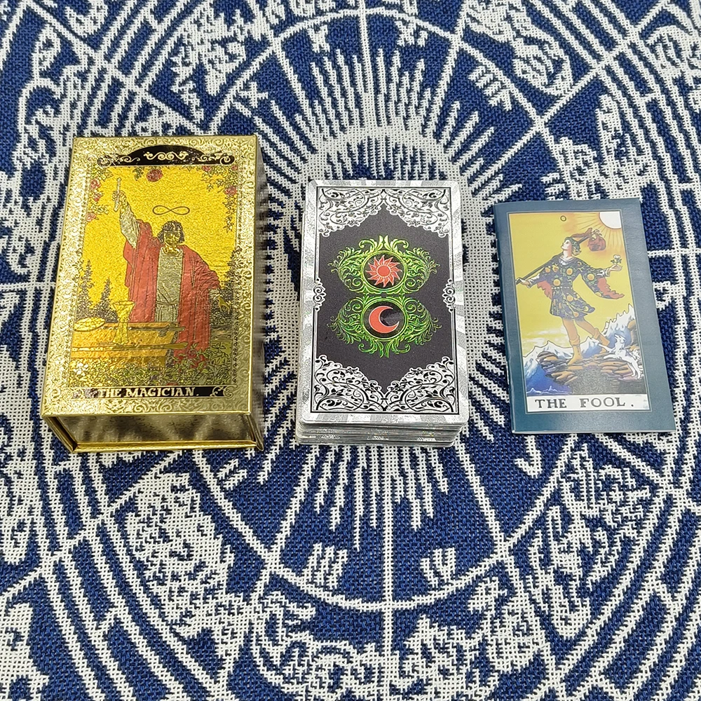 New Plastic Rider Waite Tarot Hot Stamping Gold Foil Tarot Exquisite Board Game Divination Cards For Collection New Plastic Rider Waite Tarot Hot Stamping Gold Foil Tarot Exquisite Board Game Divination Cards For Collection