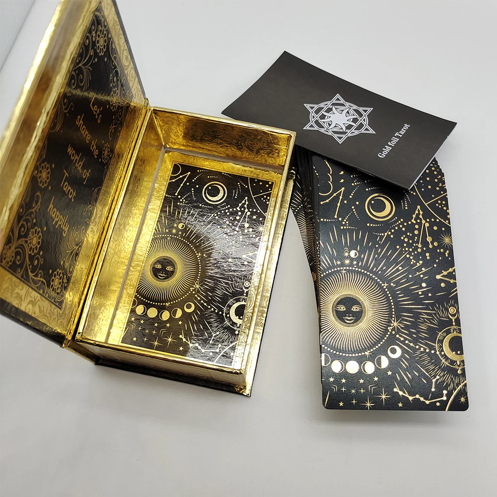 New Plastic Rider Waite Tarot Hot Stamping Gold Foil Tarot Exquisite Board Game Divination Cards For Collection