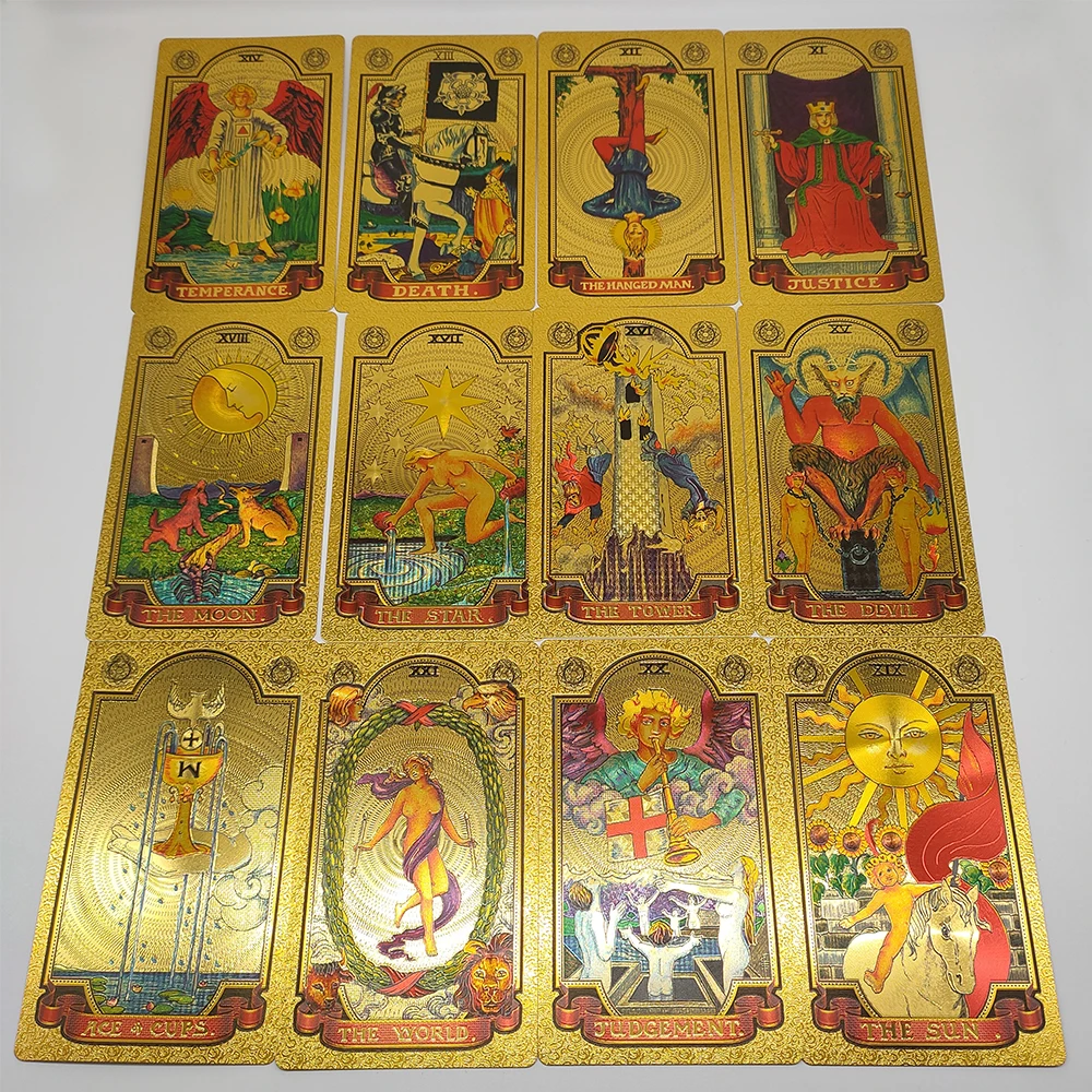 New Plastic Rider Waite Tarot Hot Stamping Gold Foil Tarot Exquisite Board Game Divination Cards For Collection