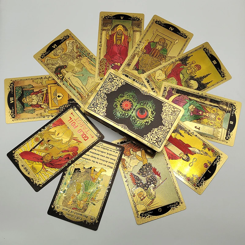 New Plastic Rider Waite Tarot Hot Stamping Gold Foil Tarot Exquisite Board Game Divination Cards For Collection New Plastic Rider Waite Tarot Hot Stamping Gold Foil Tarot Exquisite Board Game Divination Cards For Collection