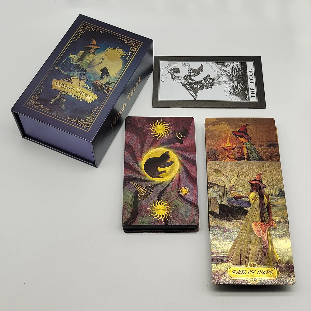 New Plastic Rider Waite Tarot Hot Stamping Gold Foil Tarot Exquisite Board Game Divination Cards For Collection