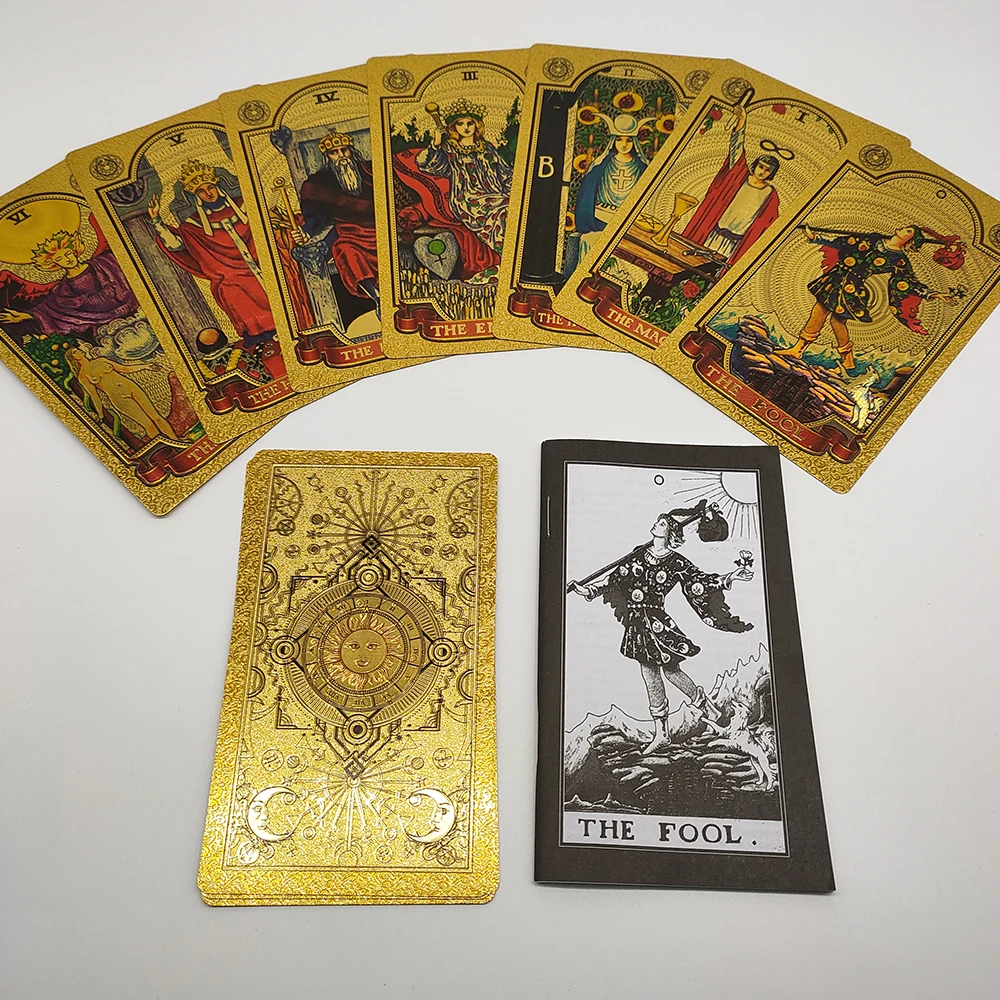 New Plastic Rider Waite Tarot Hot Stamping Gold Foil Tarot Exquisite Board Game Divination Cards For Collection