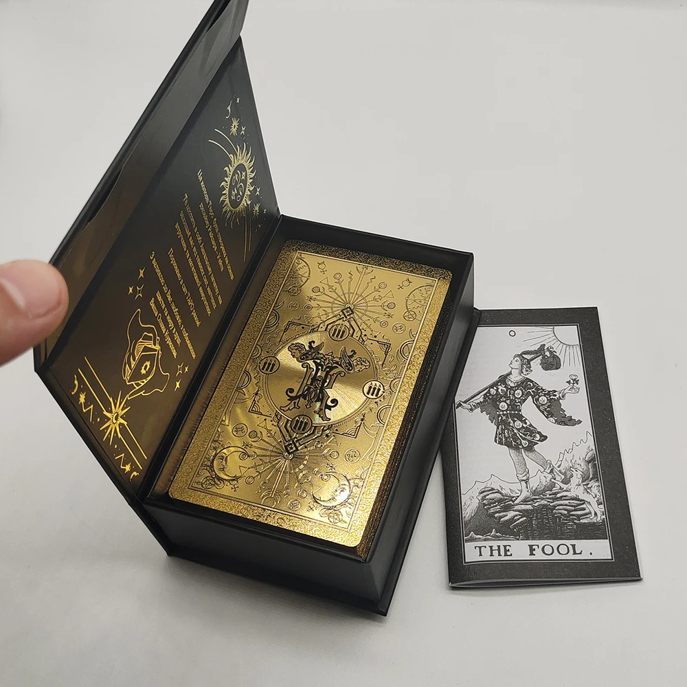 New Plastic Rider Waite Tarot Hot Stamping Gold Foil Tarot Exquisite Board Game Divination Cards For Collection