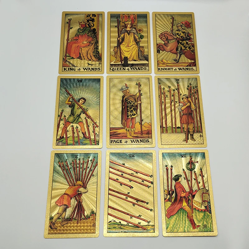 New Plastic Rider Waite Tarot Hot Stamping Gold Foil Tarot Exquisite Board Game Divination Cards For Collection New Plastic Rider Waite Tarot Hot Stamping Gold Foil Tarot Exquisite Board Game Divination Cards For Collection