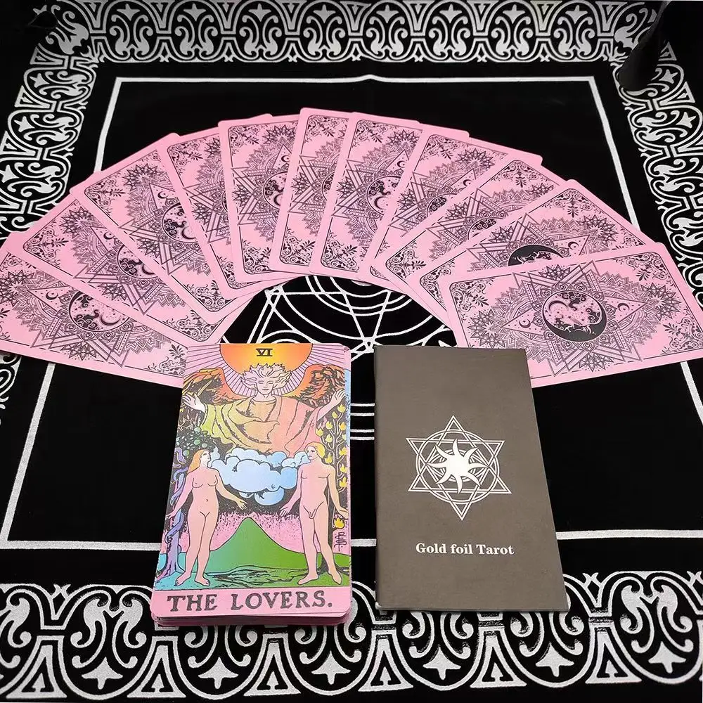 New Plastic Rider Waite Tarot Hot Stamping Gold Foil Tarot Exquisite Board Game Divination Cards For Collection New Plastic Rider Waite Tarot Hot Stamping Gold Foil Tarot Exquisite Board Game Divination Cards For Collection