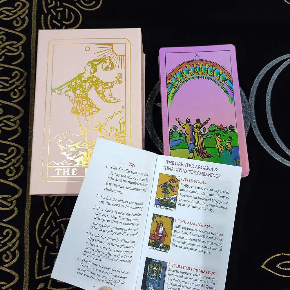 New Plastic Rider Waite Tarot Hot Stamping Gold Foil Tarot Exquisite Board Game Divination Cards For Collection
