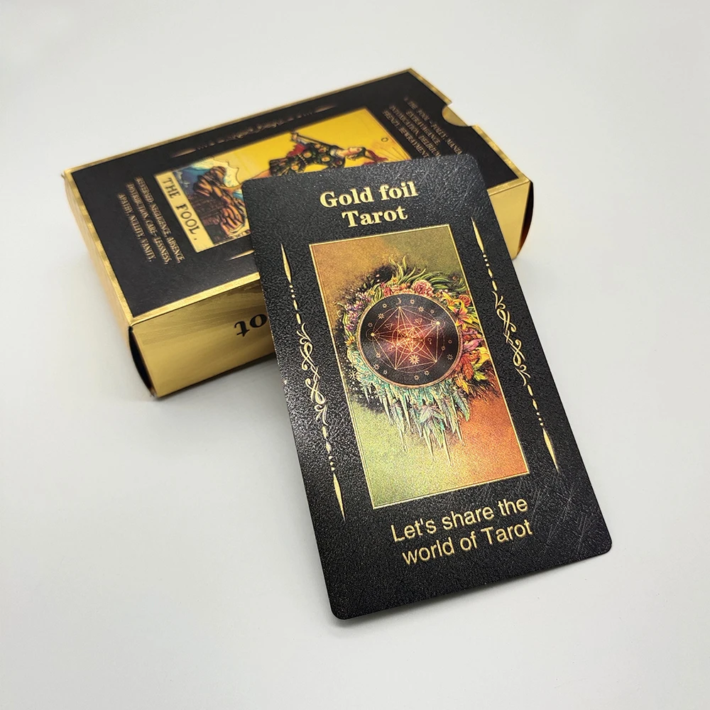 New Plastic Rider Waite Tarot Hot Stamping Gold Foil Tarot Exquisite Board Game Divination Cards For Collection