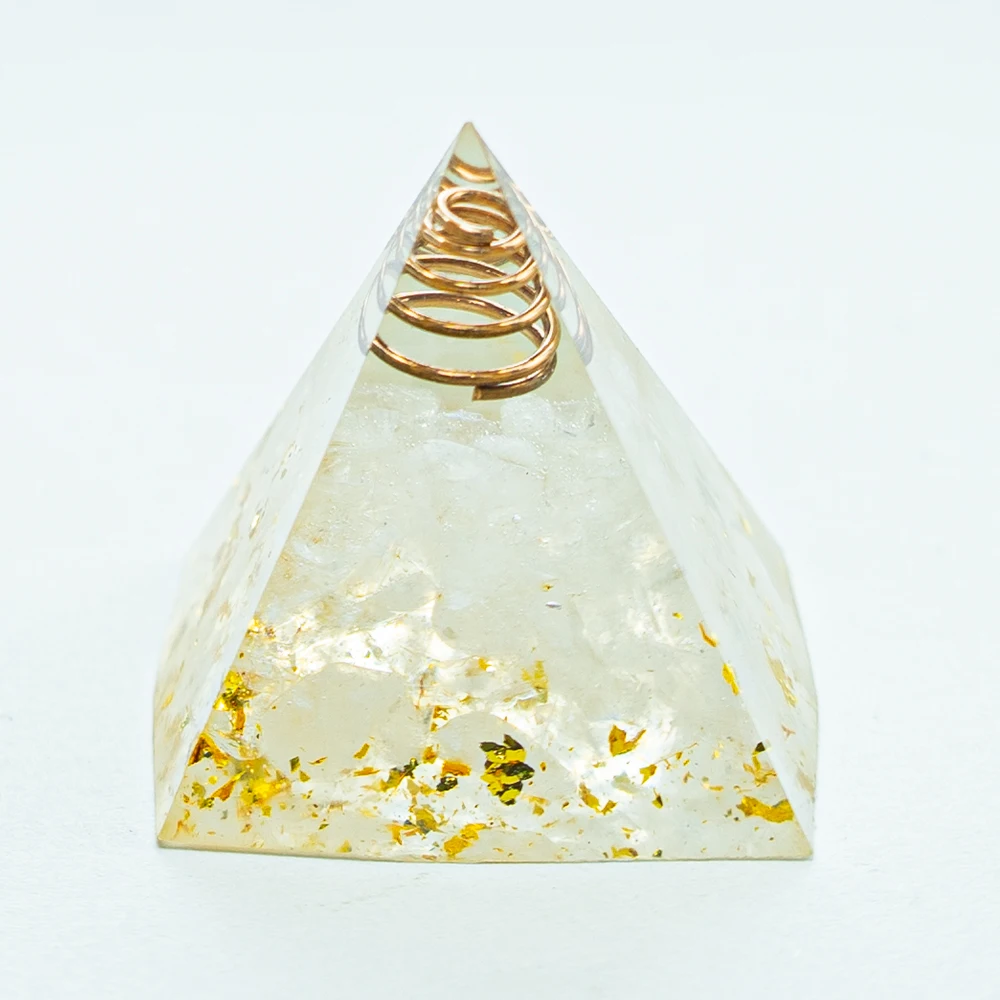 1.57inch Natural Crystal Pyramid Energy Quartz Amethyst Reiki Healing Crystal Chakra Resin Pyramid Meditation Tool Home Decor