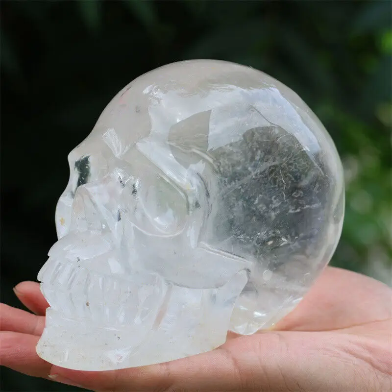Natural Clear Quartz Skull Hand Carved Quartz Crystal Skull Reiki healing