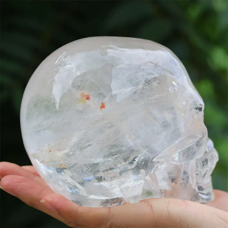 Natural Clear Quartz Skull Hand Carved Quartz Crystal Skull Reiki healing