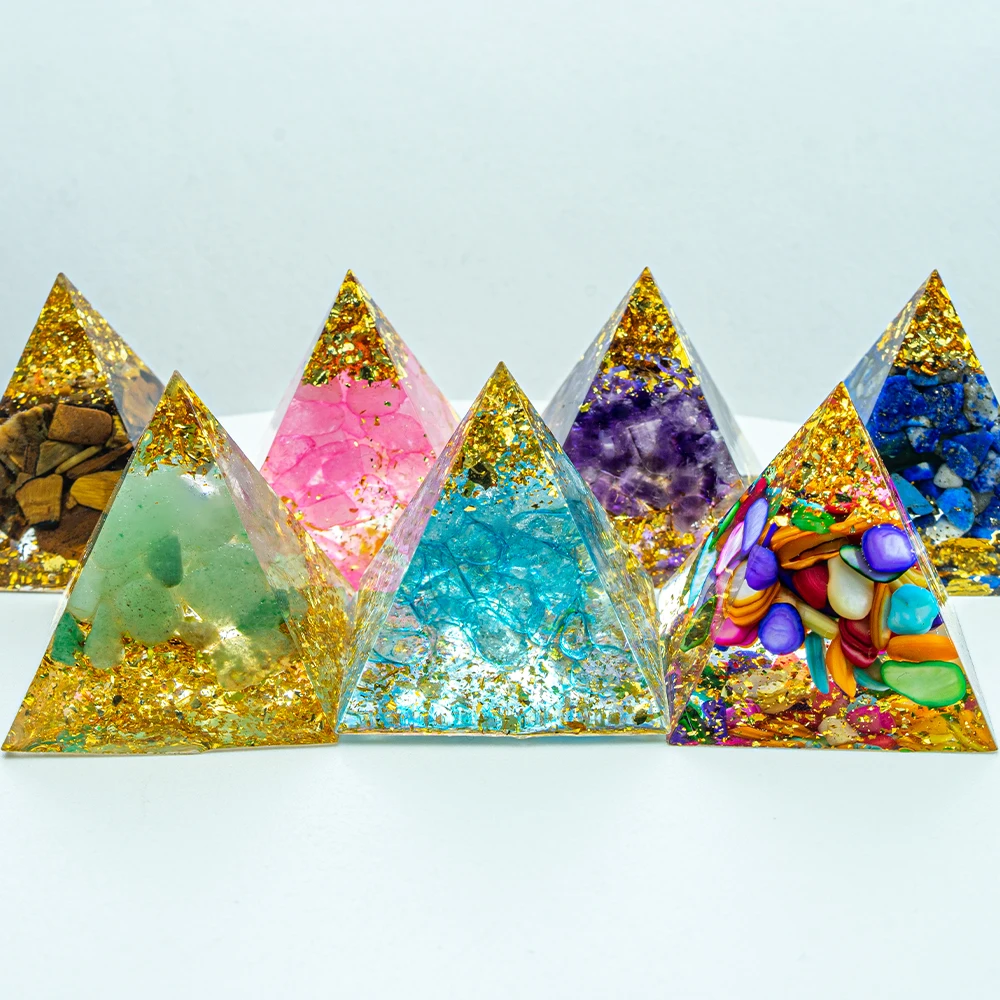 1.18in Natural Crystal Pyramid Energy Generator Quartz Amethyst Reiki Healing Crystal Chakra Pyramid Meditation Tool Home Decor