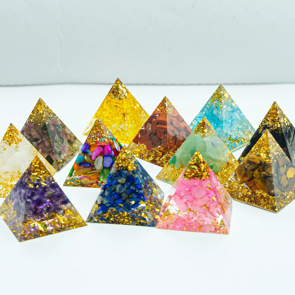 1.18in Natural Crystal Pyramid Energy Generator Quartz Amethyst Reiki Healing Crystal Chakra Pyramid Meditation Tool Home Decor