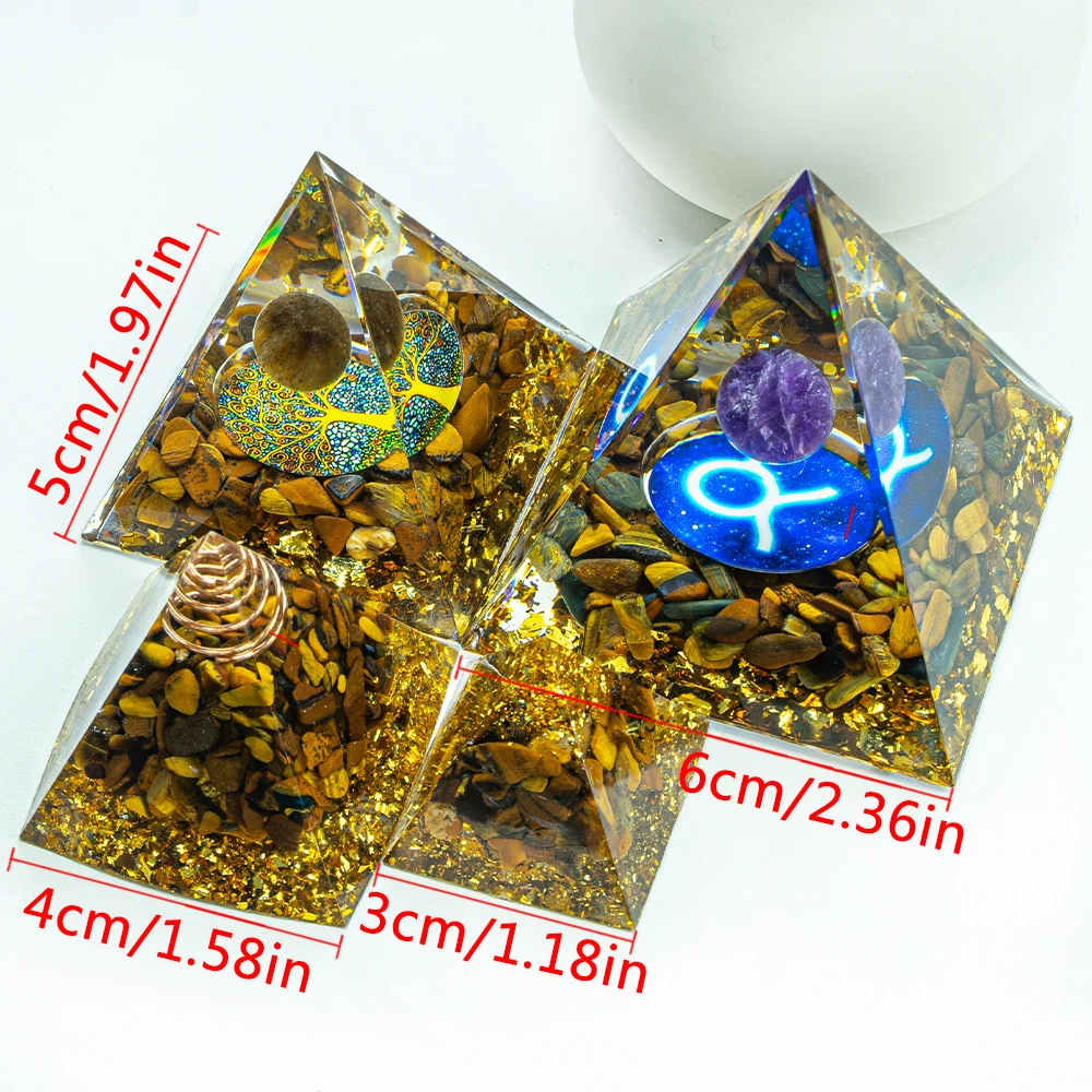 1.18in Natural Crystal Pyramid Energy Generator Quartz Amethyst Reiki Healing Crystal Chakra Pyramid Meditation Tool Home Decor