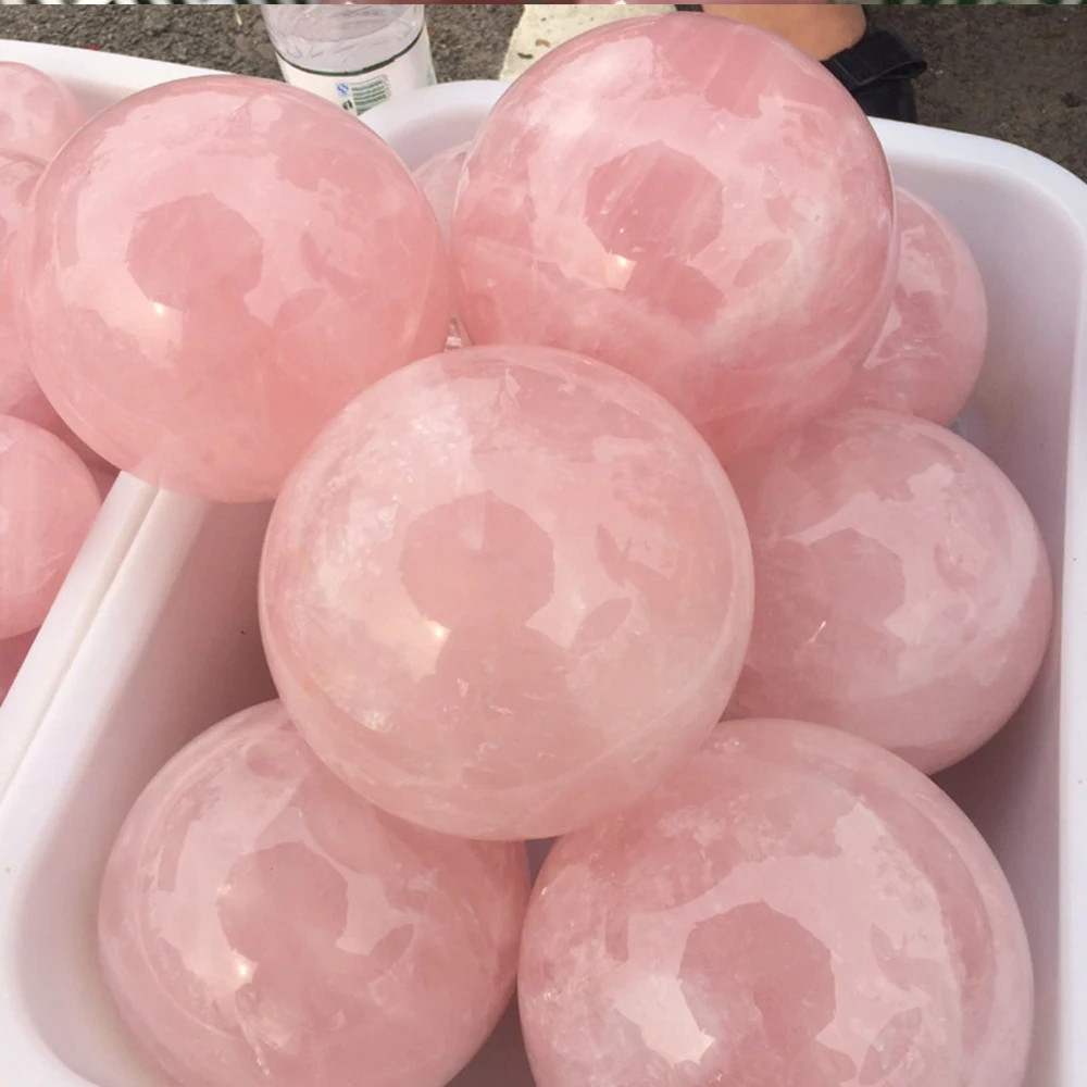 Natural Pink Crystal Ball Rose Quartz Massage Ball Polished Exquisite Room Decoration Pink Crystal Ball Souvenir Gift
