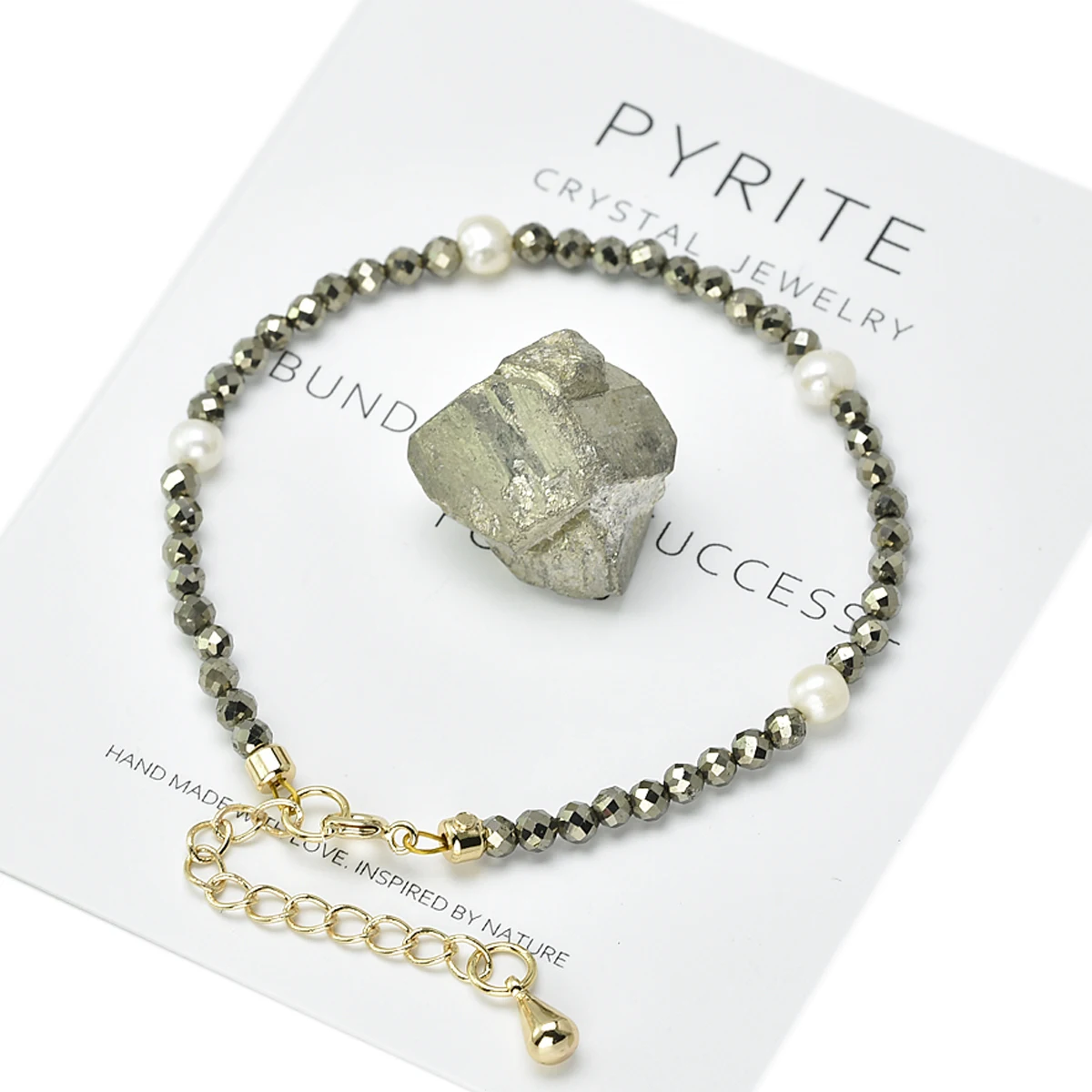 3mm Dainty Pyrite Chain Bracelet for Women Irregular Freshwater Pearls Crystal 14k Gold Plated Copper Energy Health Jewellery 3mm Dainty Pyrite Chain Bracelet for Women Irregular Freshwater Pearls Crystal 14k Gold Plated Copper Energy Health Jewellery