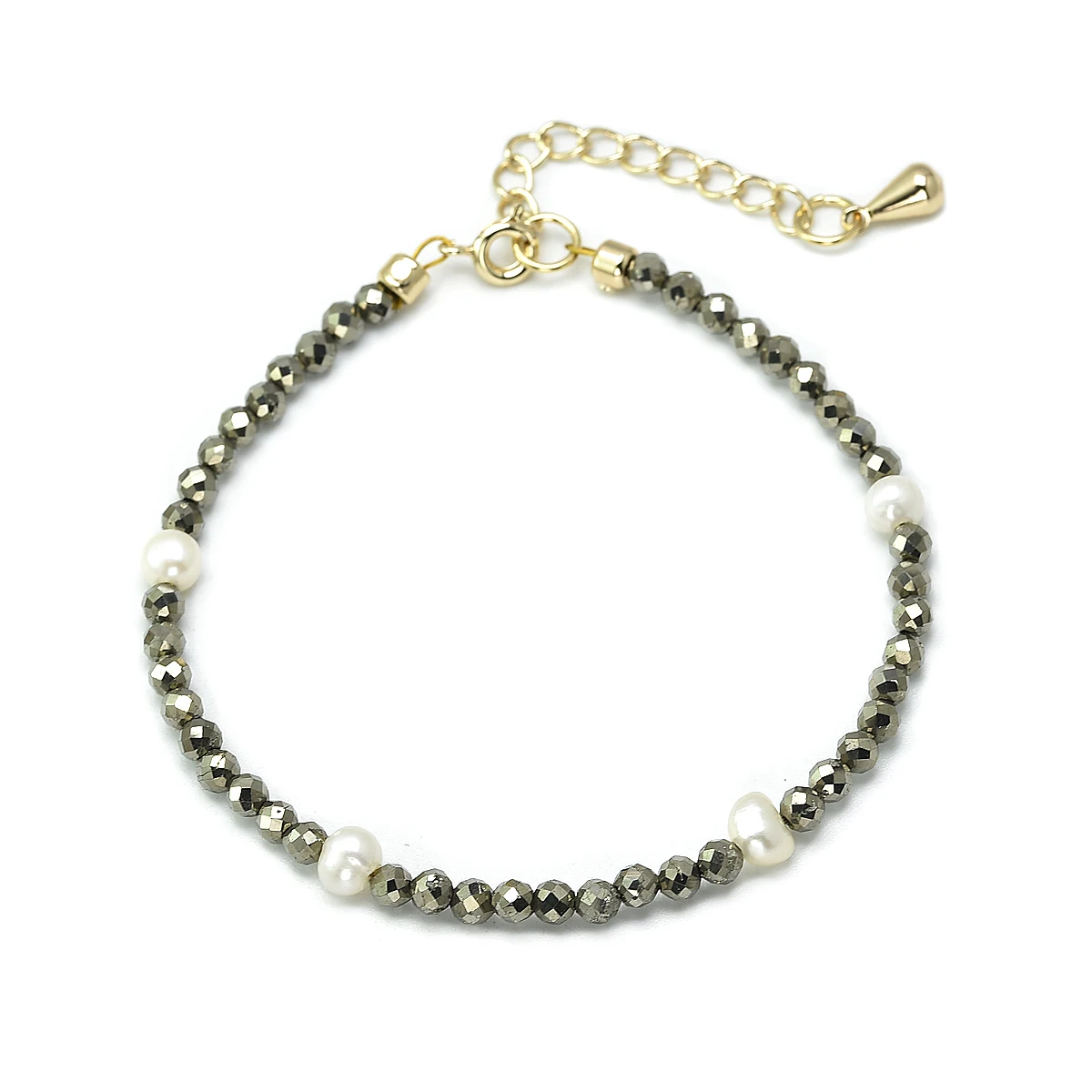 3mm Dainty Pyrite Chain Bracelet for Women Irregular Freshwater Pearls Crystal 14k Gold Plated Copper Energy Health Jewellery 3mm Dainty Pyrite Chain Bracelet for Women Irregular Freshwater Pearls Crystal 14k Gold Plated Copper Energy Health Jewellery