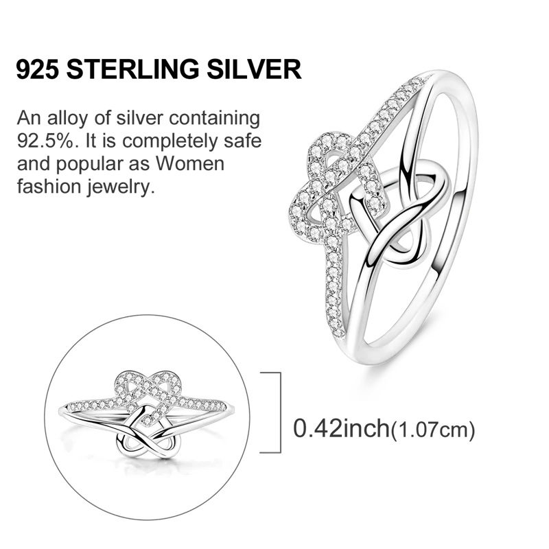 Original 925 Sterling Silver Women Rings 2025 Sparking Zirconium Ring LOVE Wedding Rings For Engagement Jewelry Anniversary Gift