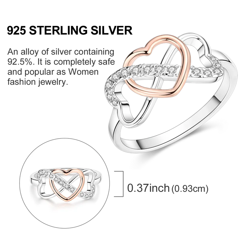 Original 925 Sterling Silver Women Rings 2025 Sparking Zirconium Ring LOVE Wedding Rings For Engagement Jewelry Anniversary Gift