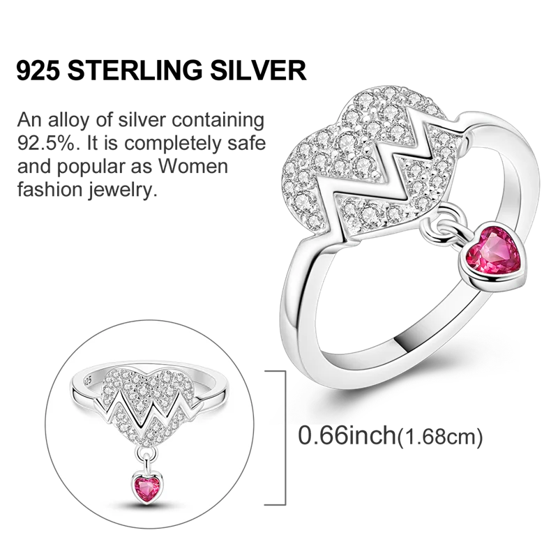 Original 925 Sterling Silver Women Rings 2025 Sparking Zirconium Ring LOVE Wedding Rings For Engagement Jewelry Anniversary Gift