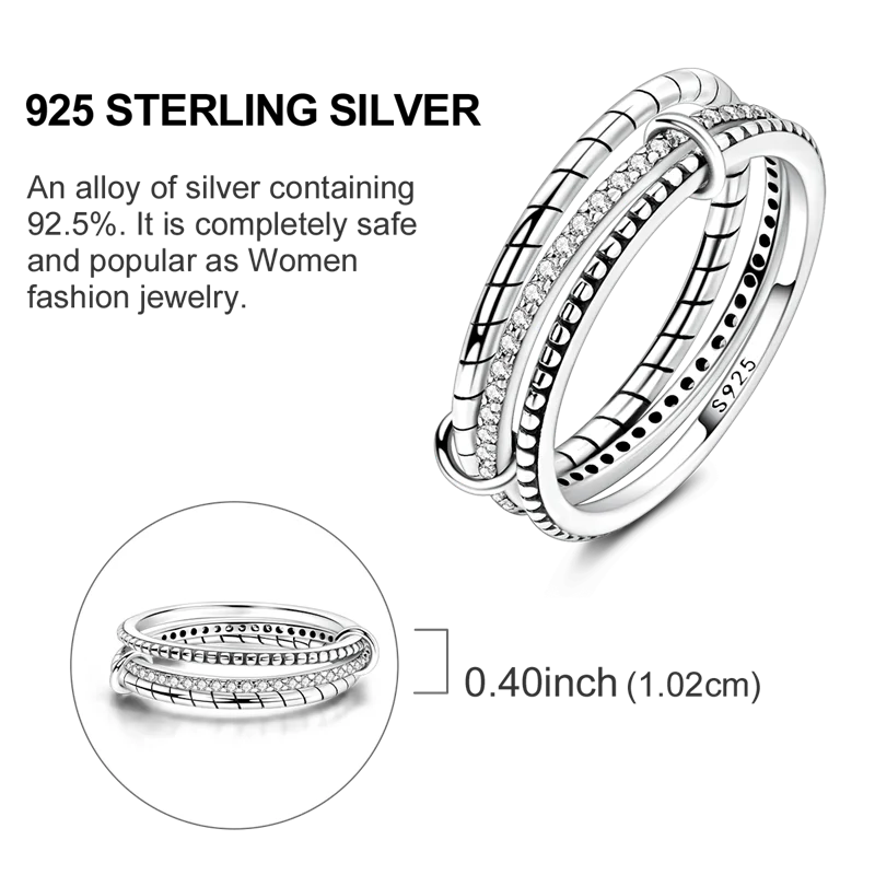 Original 925 Sterling Silver Women Rings 2025 Sparking Zirconium Ring LOVE Wedding Rings For Engagement Jewelry Anniversary Gift
