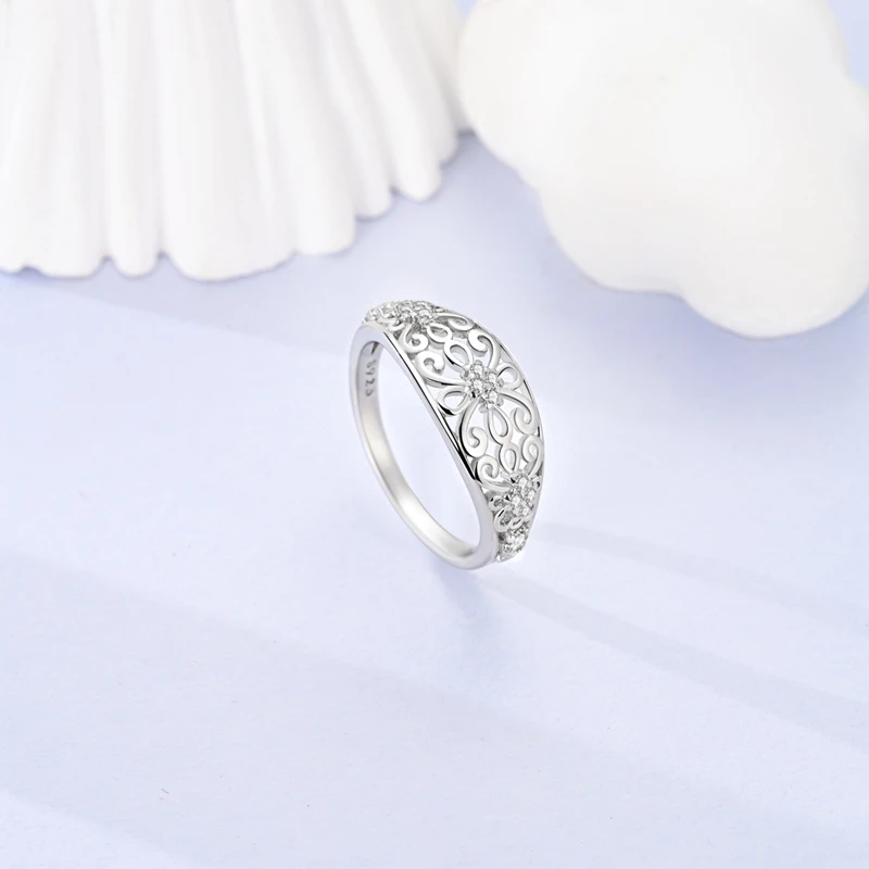 Original 925 Sterling Silver Women Rings 2025 Sparking Zirconium Ring LOVE Wedding Rings For Engagement Jewelry Anniversary Gift