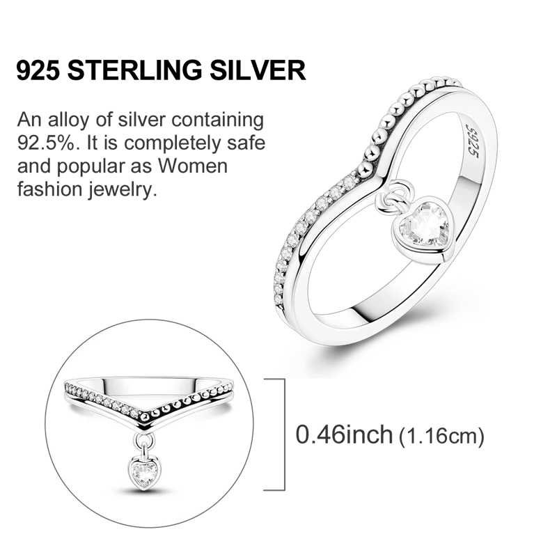 Original 925 Sterling Silver Women Rings 2025 Sparking Zirconium Ring LOVE Wedding Rings For Engagement Jewelry Anniversary Gift