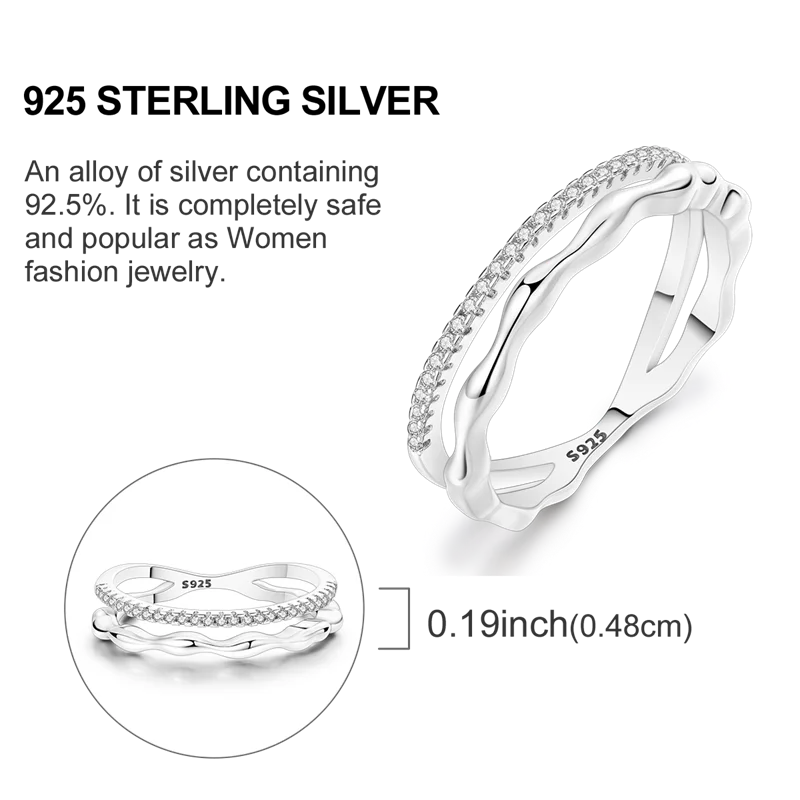 Original 925 Sterling Silver Women Rings 2025 Sparking Zirconium Ring LOVE Wedding Rings For Engagement Jewelry Anniversary Gift