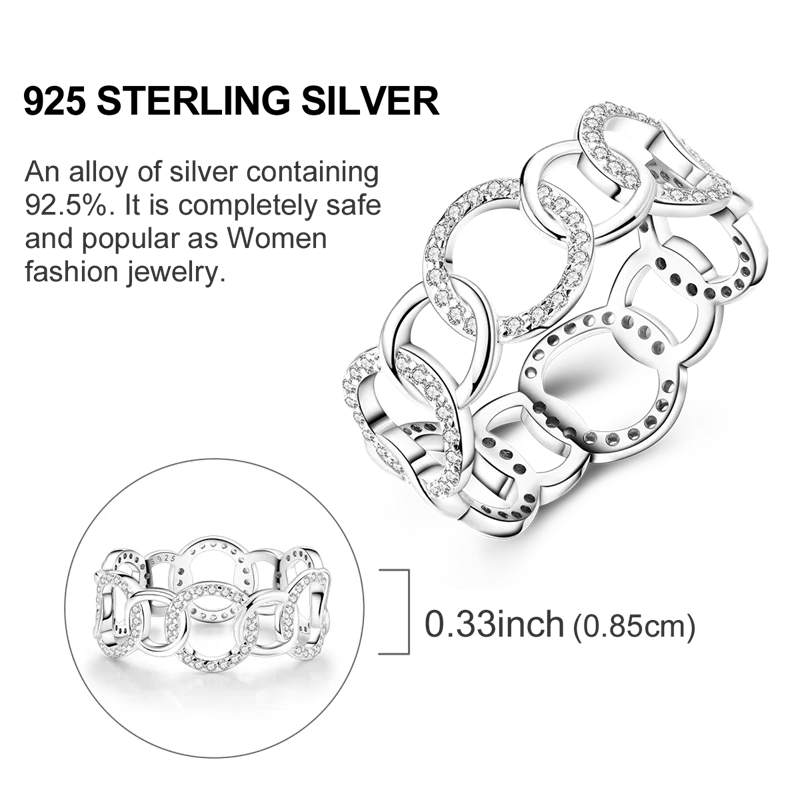 Original 925 Sterling Silver Women Rings 2025 Sparking Zirconium Ring LOVE Wedding Rings For Engagement Jewelry Anniversary Gift