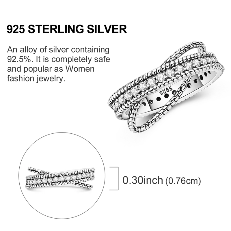 Original 925 Sterling Silver Women Rings 2025 Sparking Zirconium Ring LOVE Wedding Rings For Engagement Jewelry Anniversary Gift