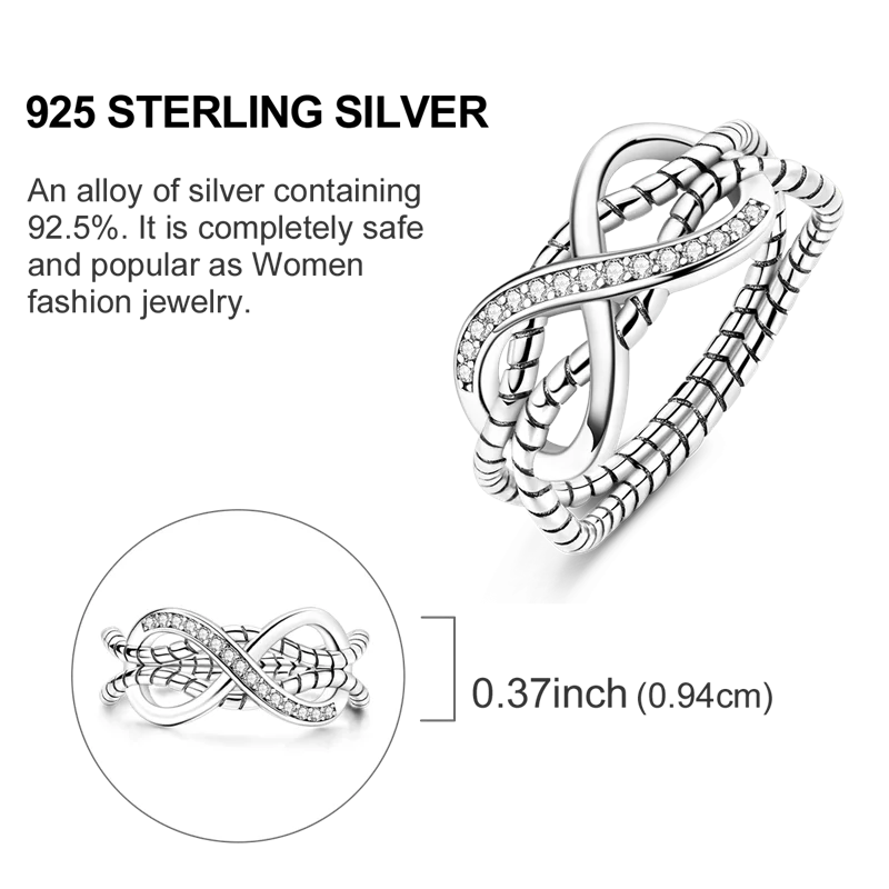 Original 925 Sterling Silver Women Rings 2025 Sparking Zirconium Ring LOVE Wedding Rings For Engagement Jewelry Anniversary Gift