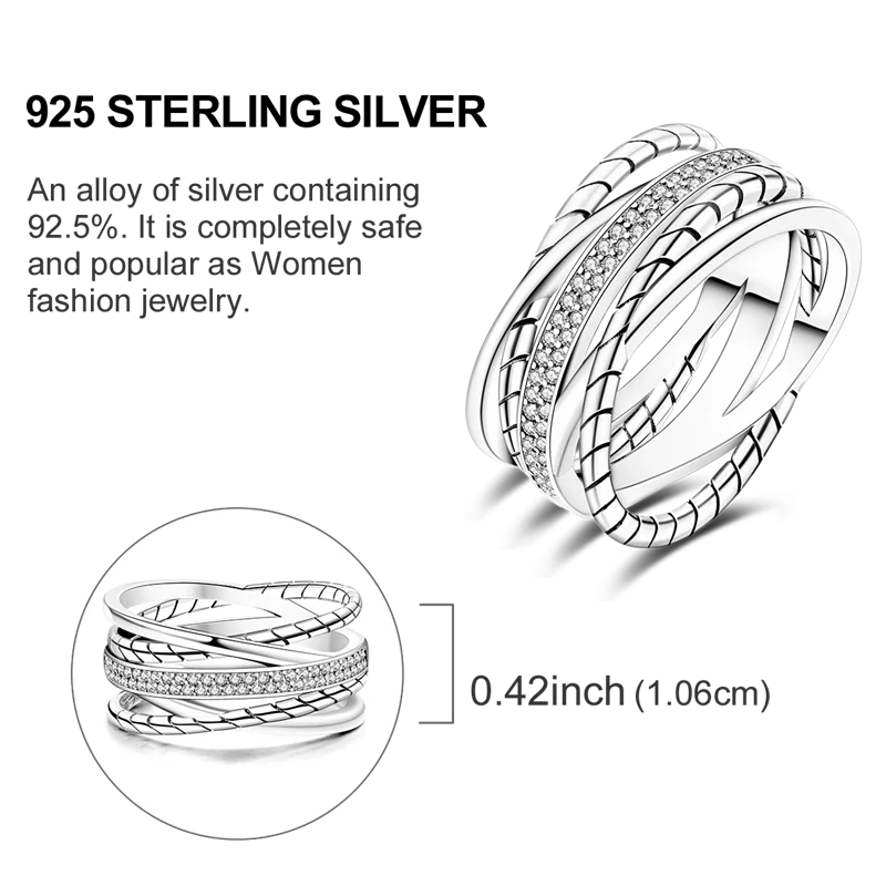 Original 925 Sterling Silver Women Rings 2025 Sparking Zirconium Ring LOVE Wedding Rings For Engagement Jewelry Anniversary Gift