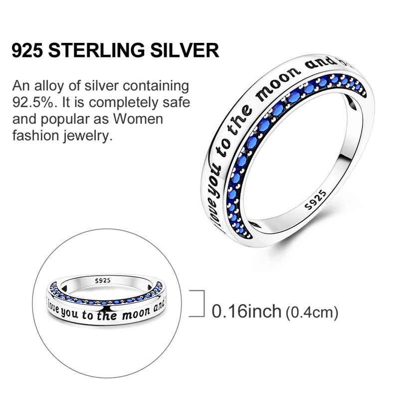 Original 925 Sterling Silver Women Rings 2025 Sparking Zirconium Ring LOVE Wedding Rings For Engagement Jewelry Anniversary Gift