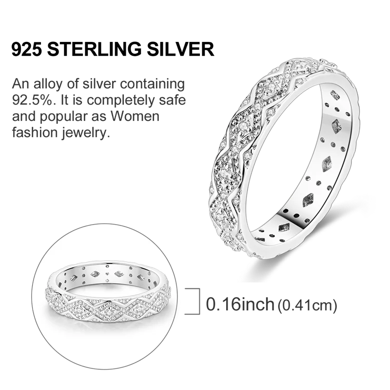 Original 925 Sterling Silver Women Rings 2025 Sparking Zirconium Ring LOVE Wedding Rings For Engagement Jewelry Anniversary Gift