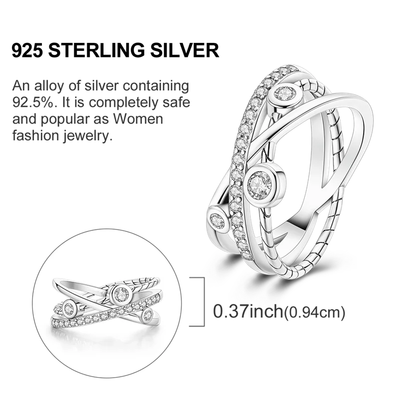 Original 925 Sterling Silver Women Rings 2025 Sparking Zirconium Ring LOVE Wedding Rings For Engagement Jewelry Anniversary Gift