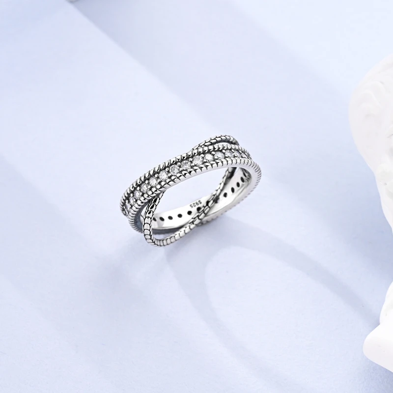 Original 925 Sterling Silver Women Rings 2025 Sparking Zirconium Ring LOVE Wedding Rings For Engagement Jewelry Anniversary Gift