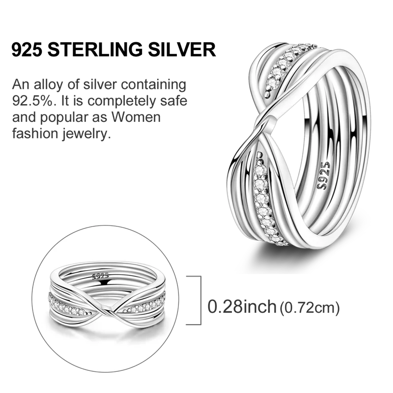 Original 925 Sterling Silver Women Rings 2025 Sparking Zirconium Ring LOVE Wedding Rings For Engagement Jewelry Anniversary Gift