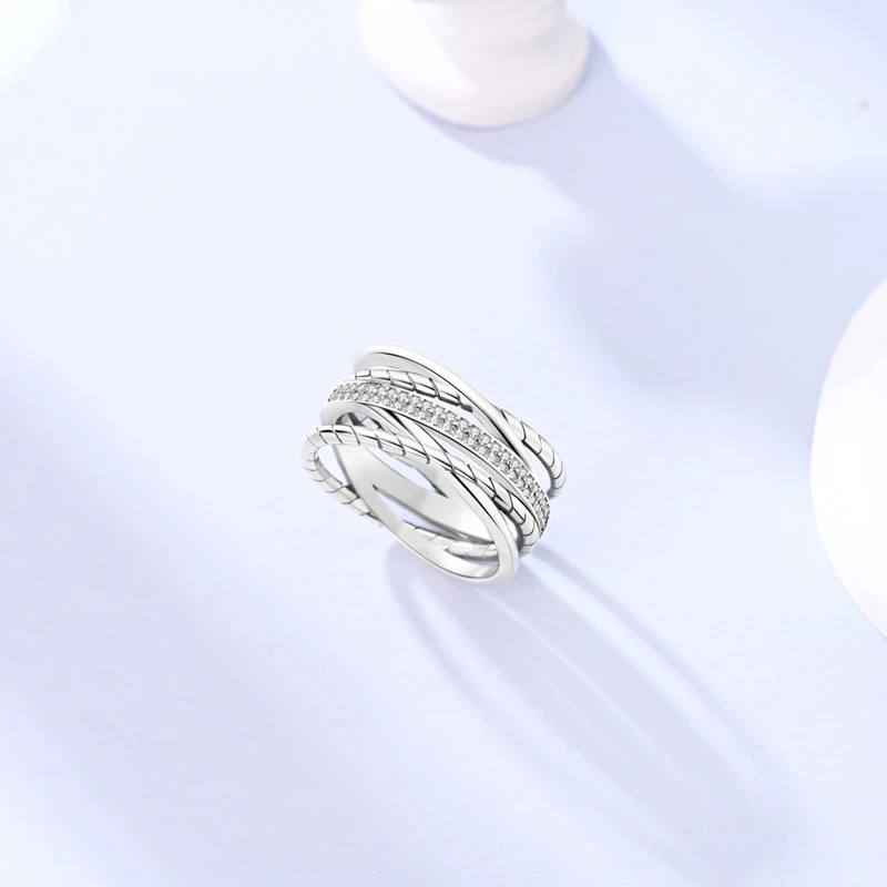 Original 925 Sterling Silver Women Rings 2025 Sparking Zirconium Ring LOVE Wedding Rings For Engagement Jewelry Anniversary Gift