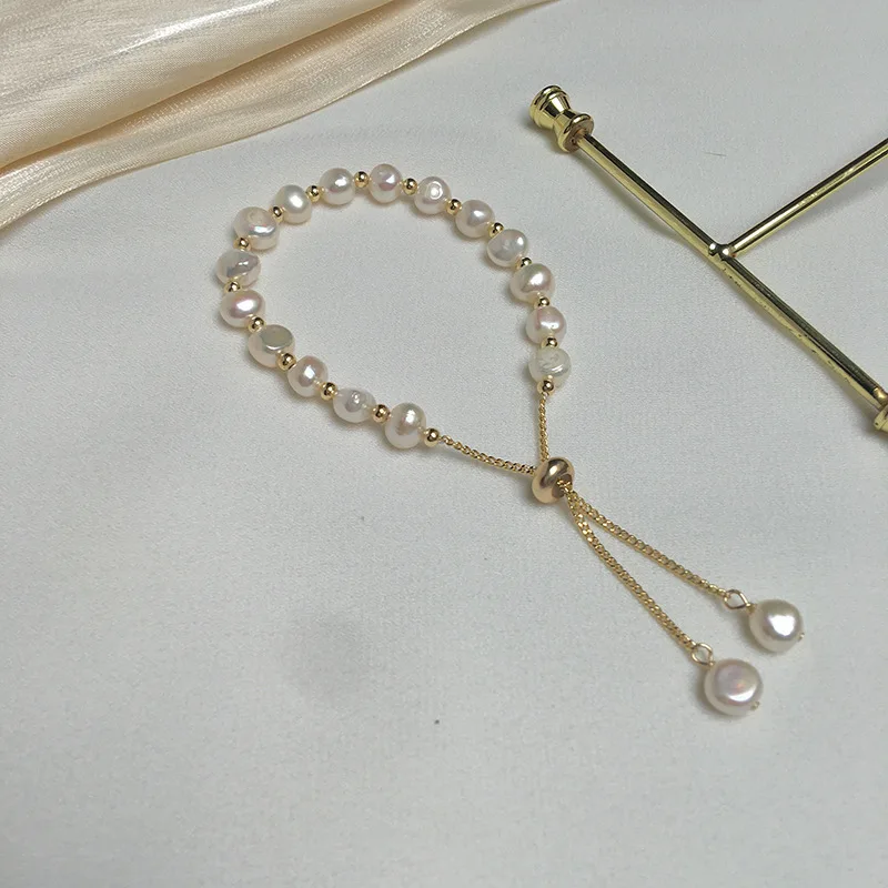 Hot Sell Fashion Natural Baroque Freshwater Pearl 14K Gold Filled Ladies Bracelet Jewelry For Women Birthday Gifts No Fade Hot Sell Fashion Natural Baroque Freshwater Pearl 14K Gold Filled Ladies Bracelet Jewelry For Women Birthday Gifts No Fade