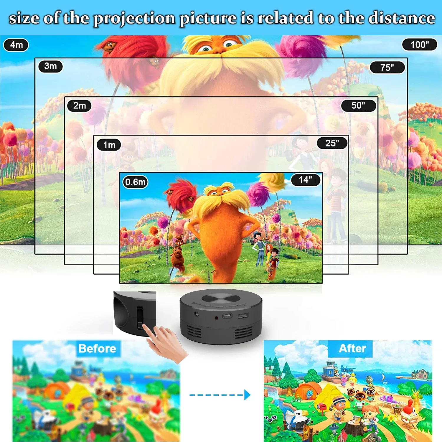 YT200 Smart Projector LED HD TV Video Projector For 4K 1500 Lumens Android Same Screen Home Cinema Outdoor Portable Mini Project YT200 Smart Projector LED HD TV Video Projector For 4K 1500 Lumens Android Same Screen Home Cinema Outdoor Portable Mini Project