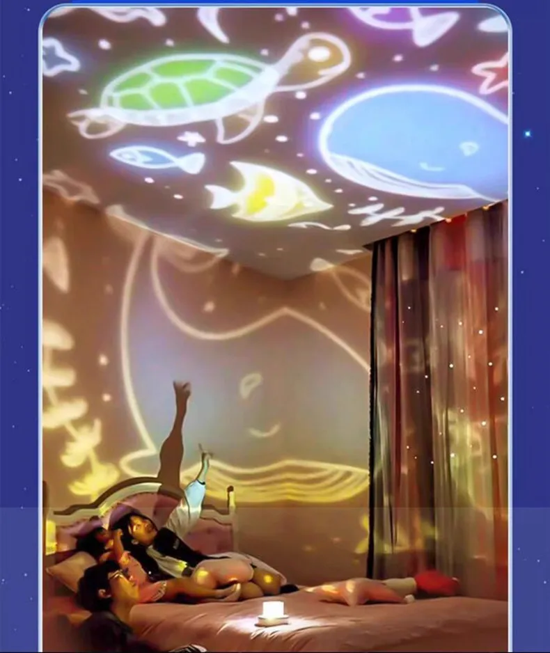 Starry Sky Projector Planetarium Lamp Romantic Room Ceiling Project Lamp for Kids Bedroom Decor Valentine's Day Gift 12 Films