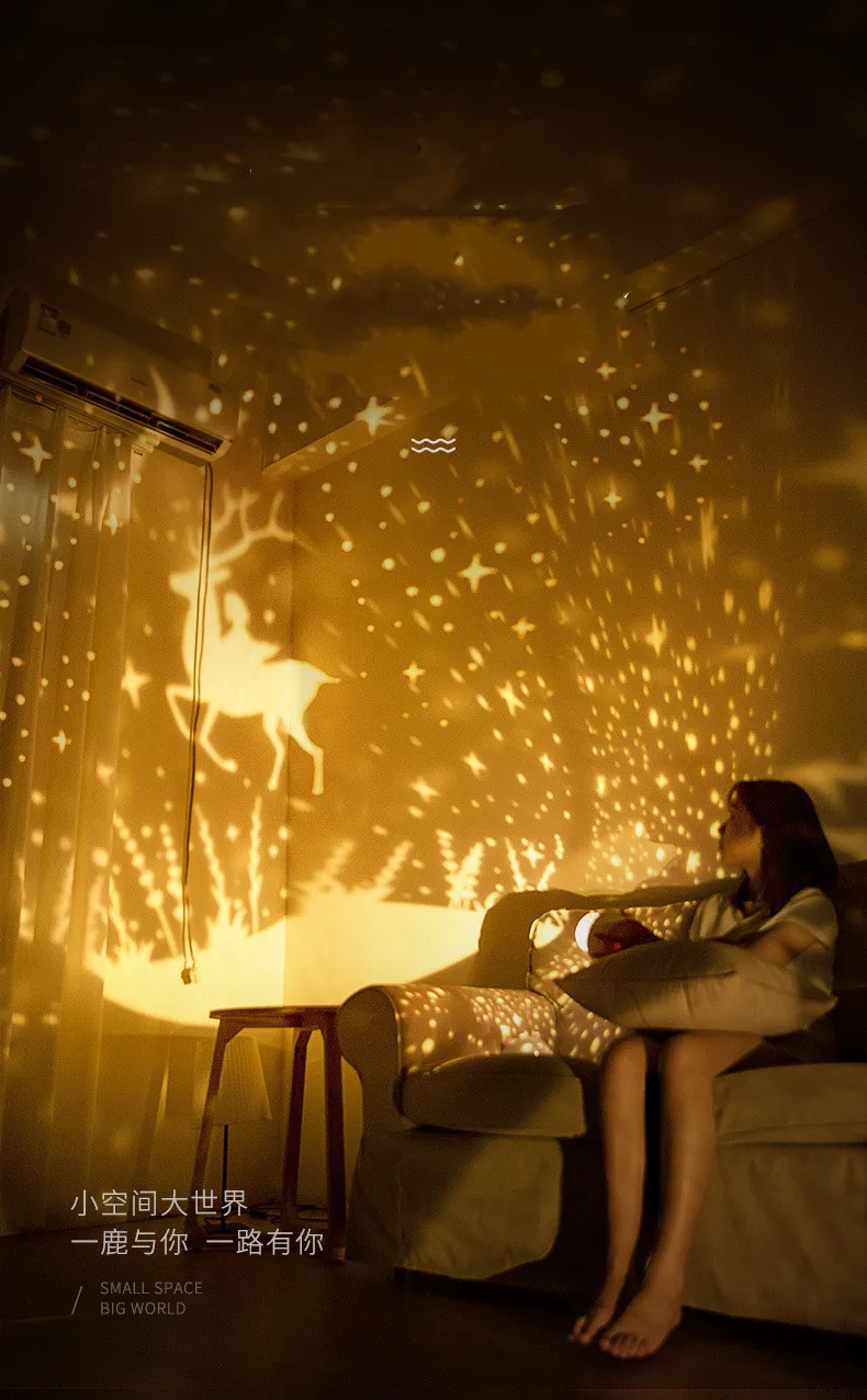 Starry Sky Projector Planetarium Lamp Romantic Room Ceiling Project Lamp for Kids Bedroom Decor Valentine's Day Gift 12 Films