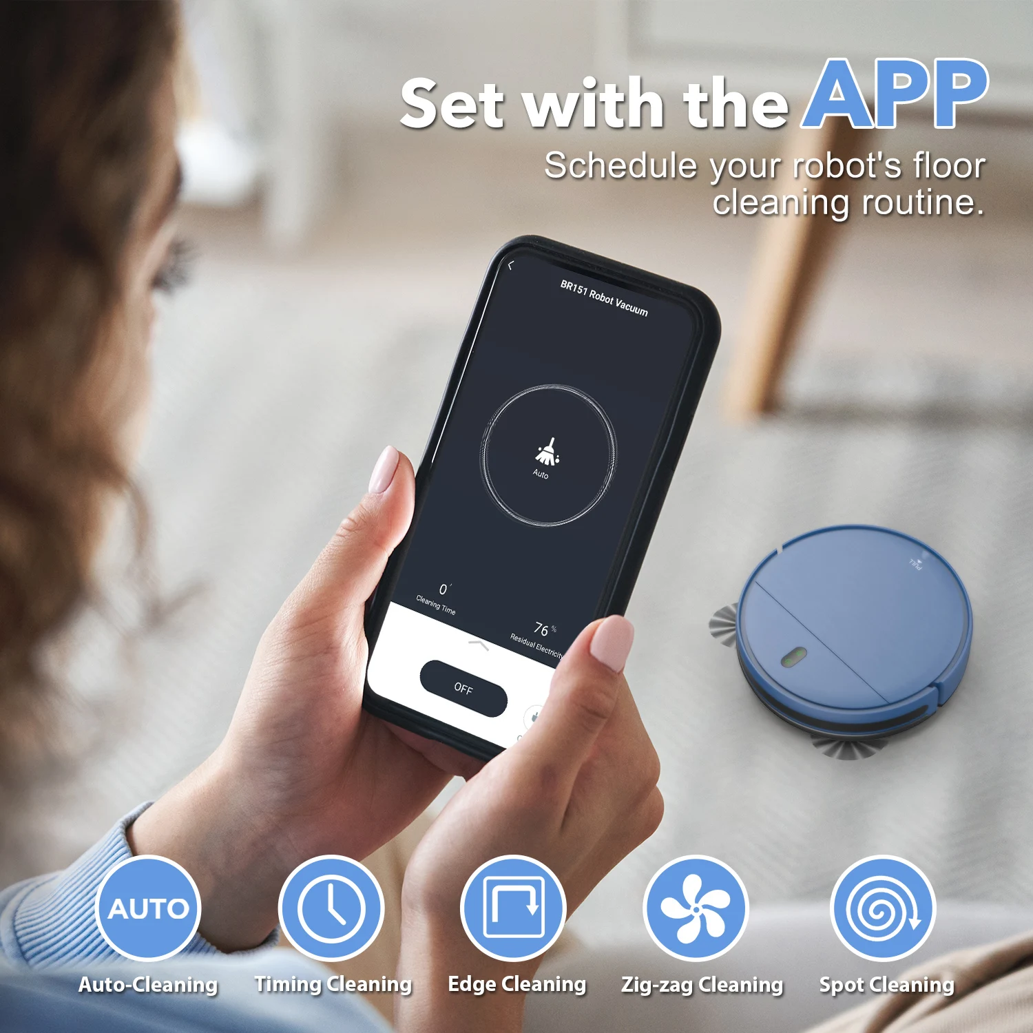 RAYFURN BR151 Robot Vacuum Cleaner, 6000Pa Suction, APP/Remote Control, Self Charging, APP Control Smart Home Floor Carpet Clean RAYFURN BR151 Robot Vacuum Cleaner, 6000Pa Suction, APP/Remote Control, Self Charging, APP Control Smart Home Floor Carpet Clean